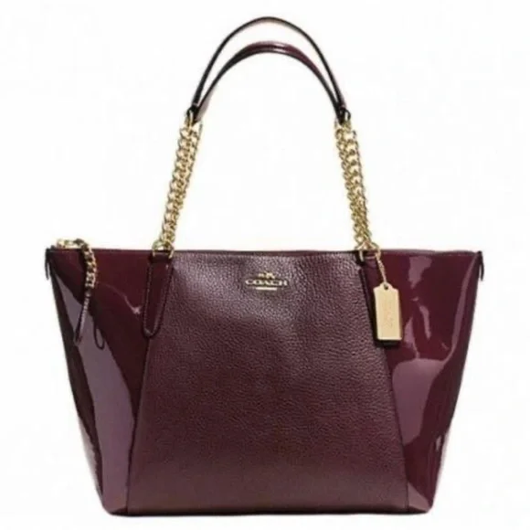 Coach Bags Vintage Coach Ava Chain Tote In Purple Signature Leather Size Medium Poshmark